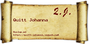 Quitt Johanna névjegykártya